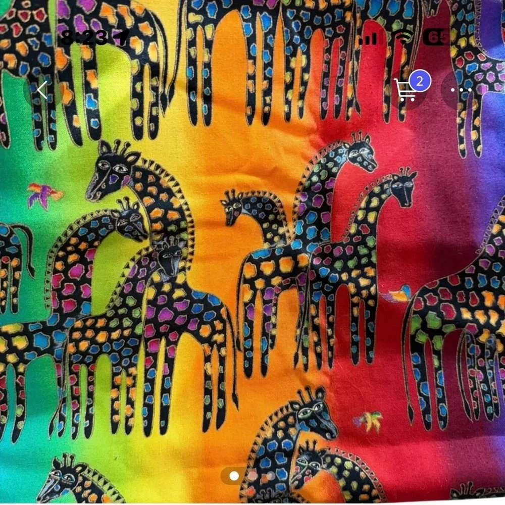 Laurel Burch colorful giraffe